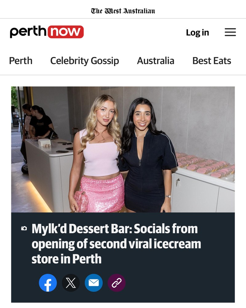 Mylk'd Dessert Bar featured in Perth Now